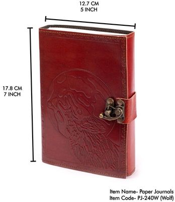 Leather Journal with Latch Closure - Wolf