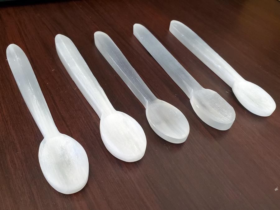 Selenite Altar Spoon 8"
