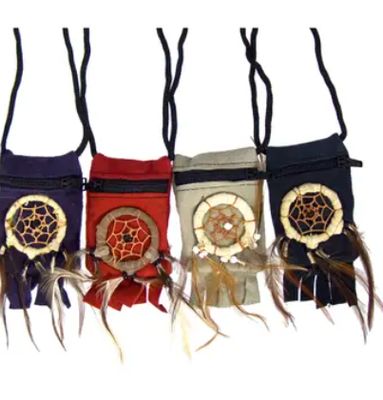 Thin Suede Medicine Bag 2x3 Dream Catcher