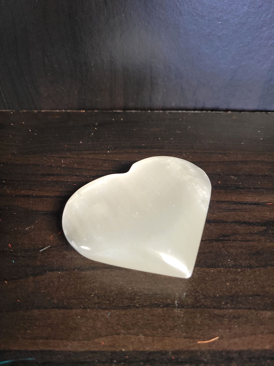 Gemstone Carving 2"-3" White Selenite Heart, Design: 2"-3" Puffy White Heart