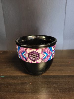 Small Ceramic Smudge Pot - Flower of Life