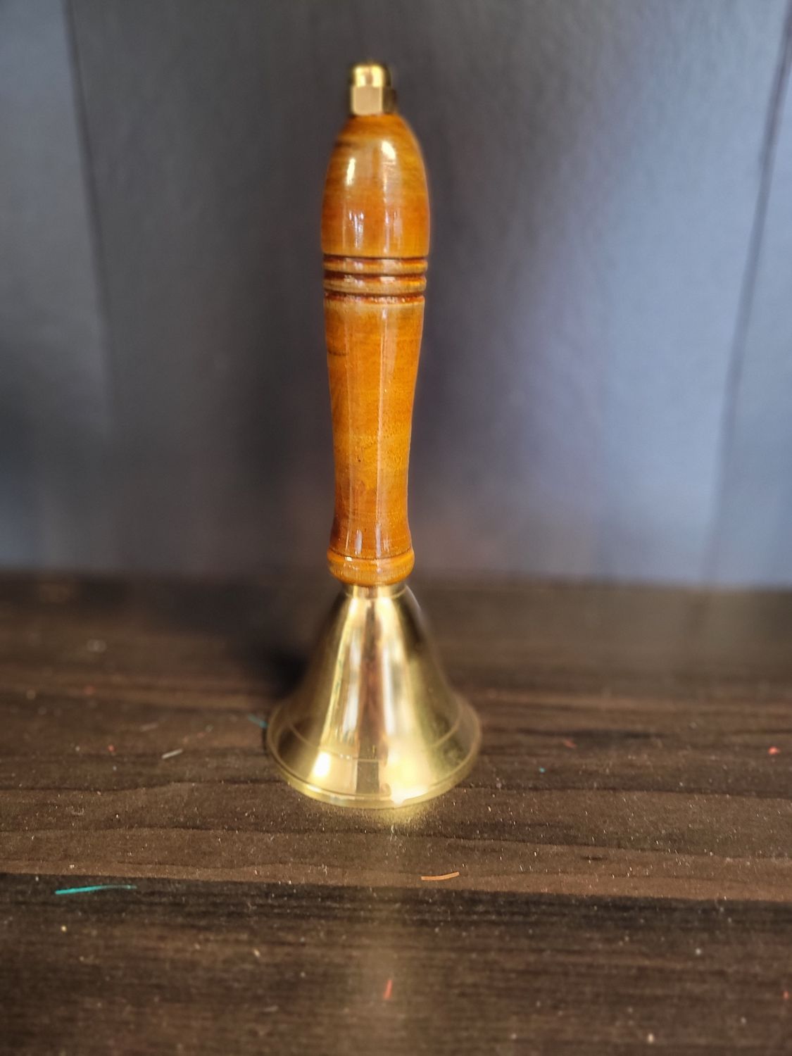 Brass Bell w/Wood Handle - small