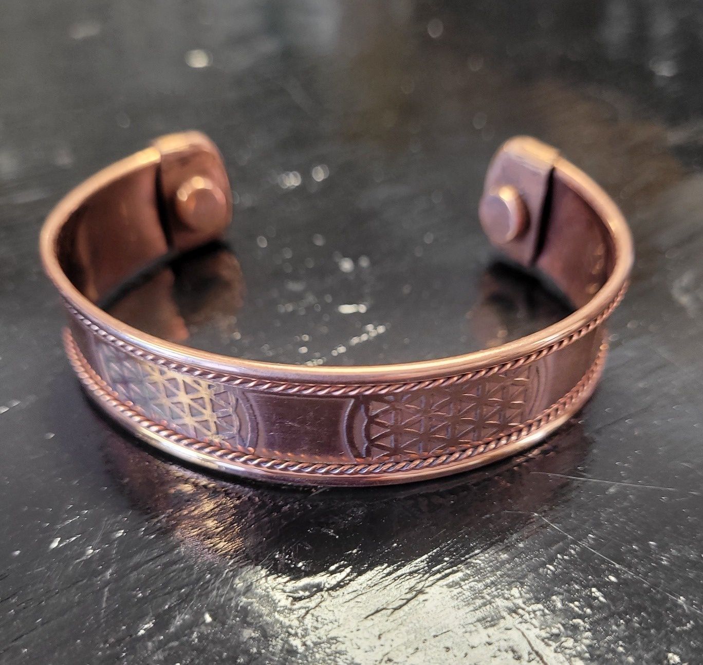 Copper Bracelet Magnetic - Flower of Life