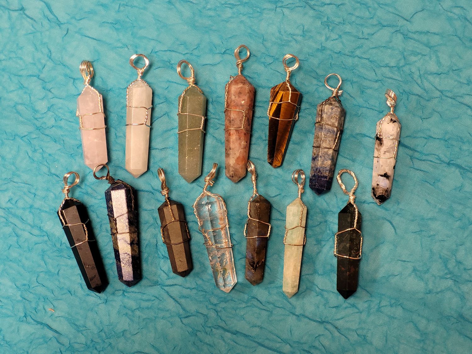Natural Stone Point Pendant - Wire Wrapped