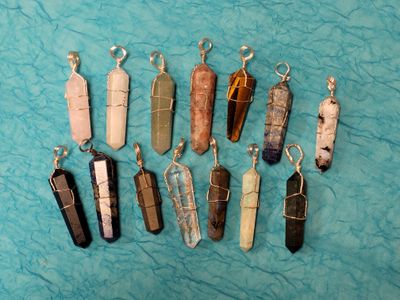 Natural Stone Point Pendant - Wire Wrapped