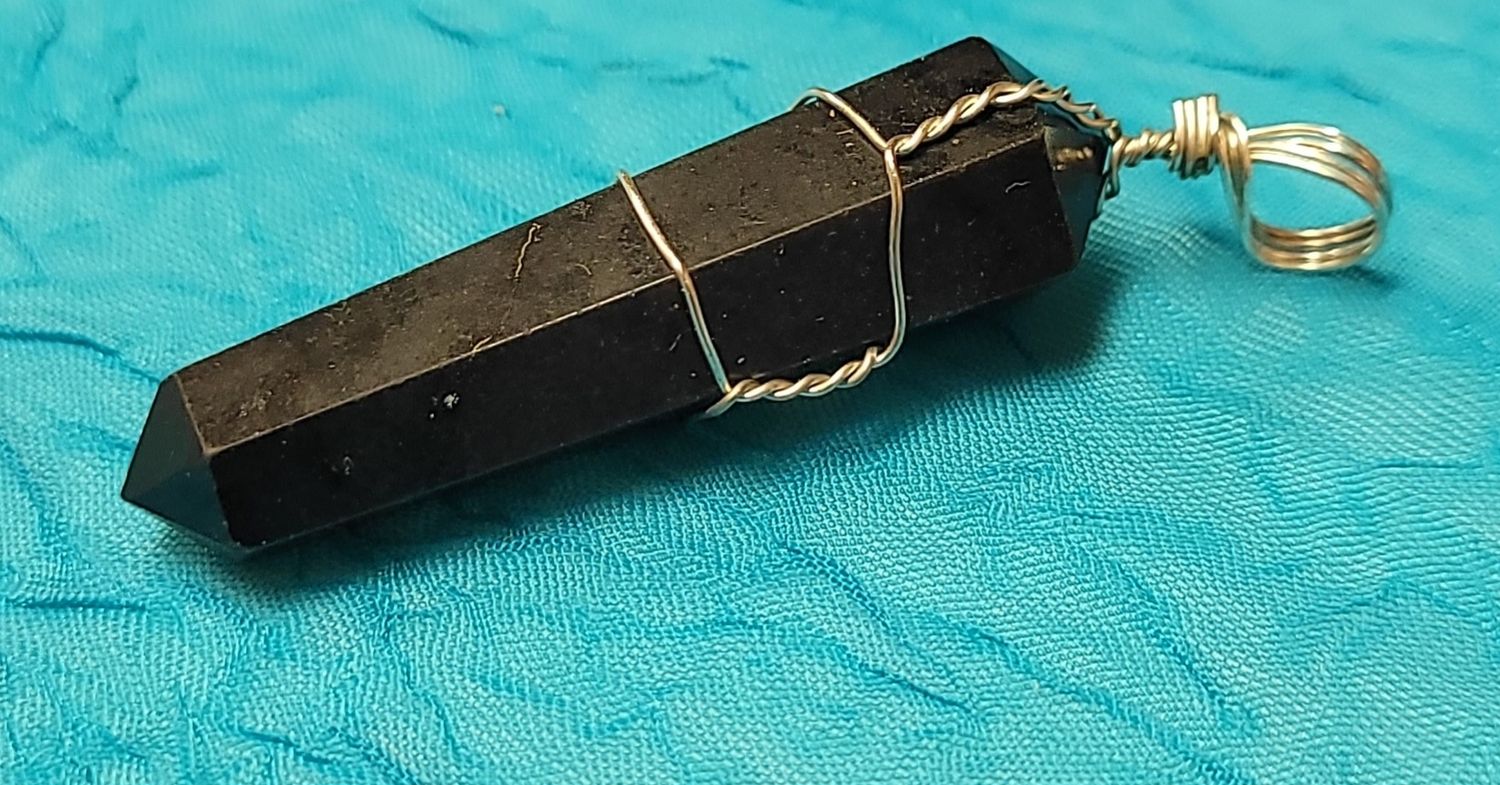Natural Stone Point Pendant - Wire Wrapped