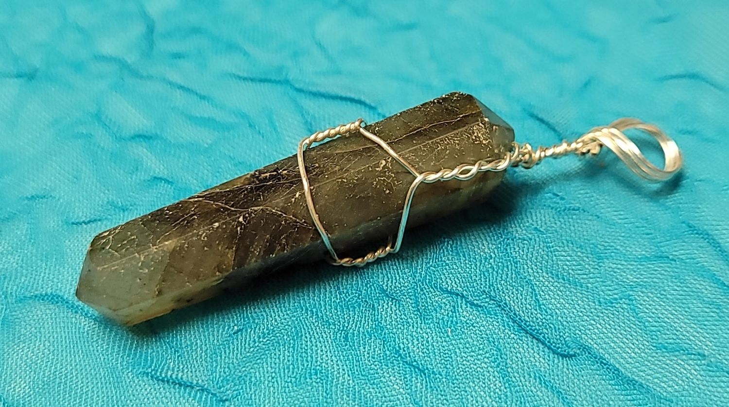 Natural Stone Point Pendant - Wire Wrapped