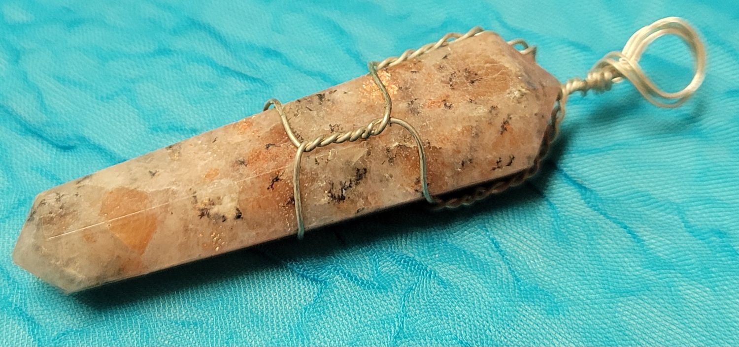 Natural Stone Point Pendant - Wire Wrapped