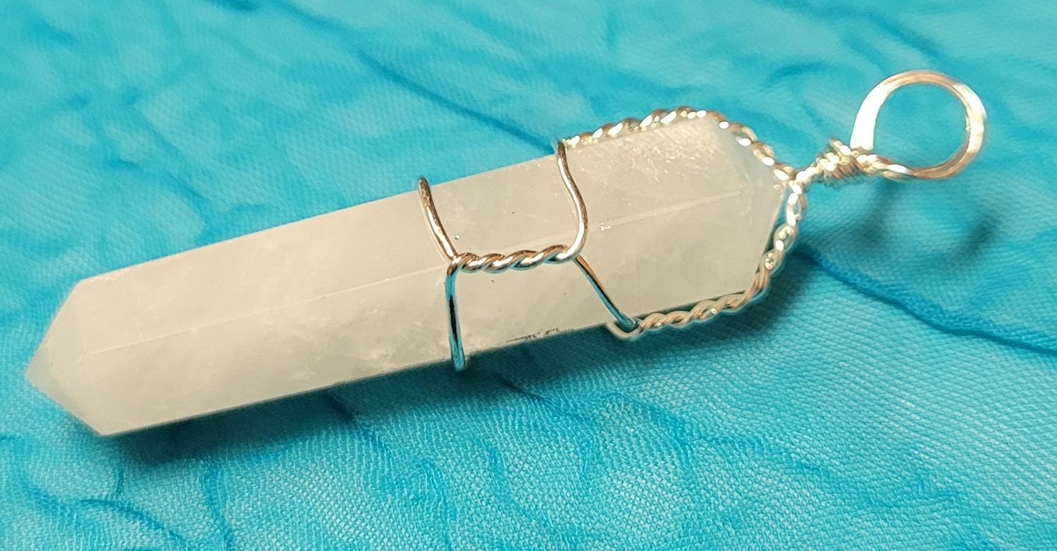 Natural Stone Point Pendant - Wire Wrapped