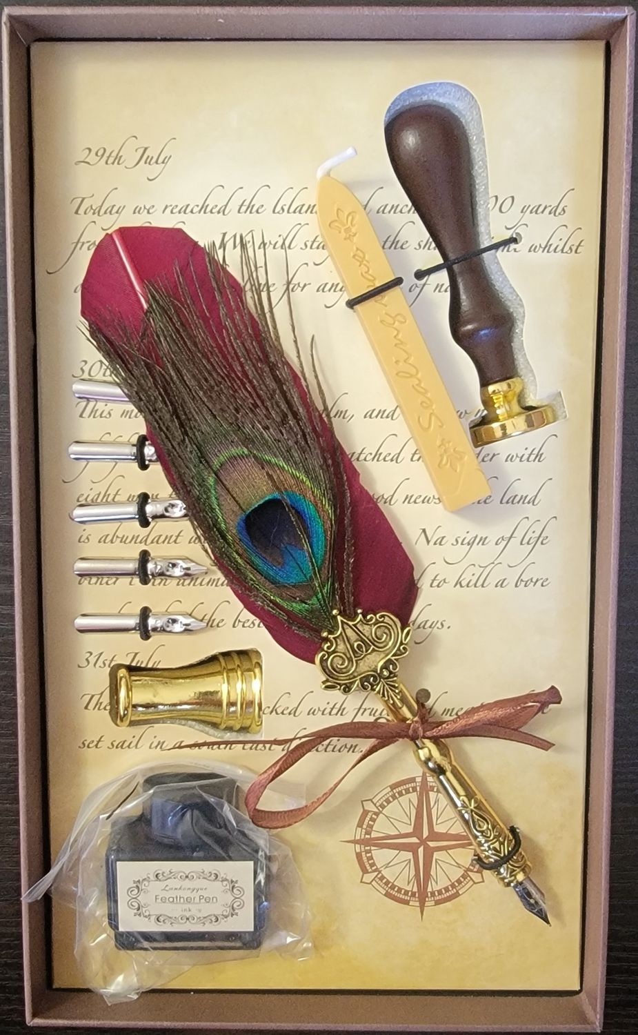 Feather Quill Pen and Ink Set