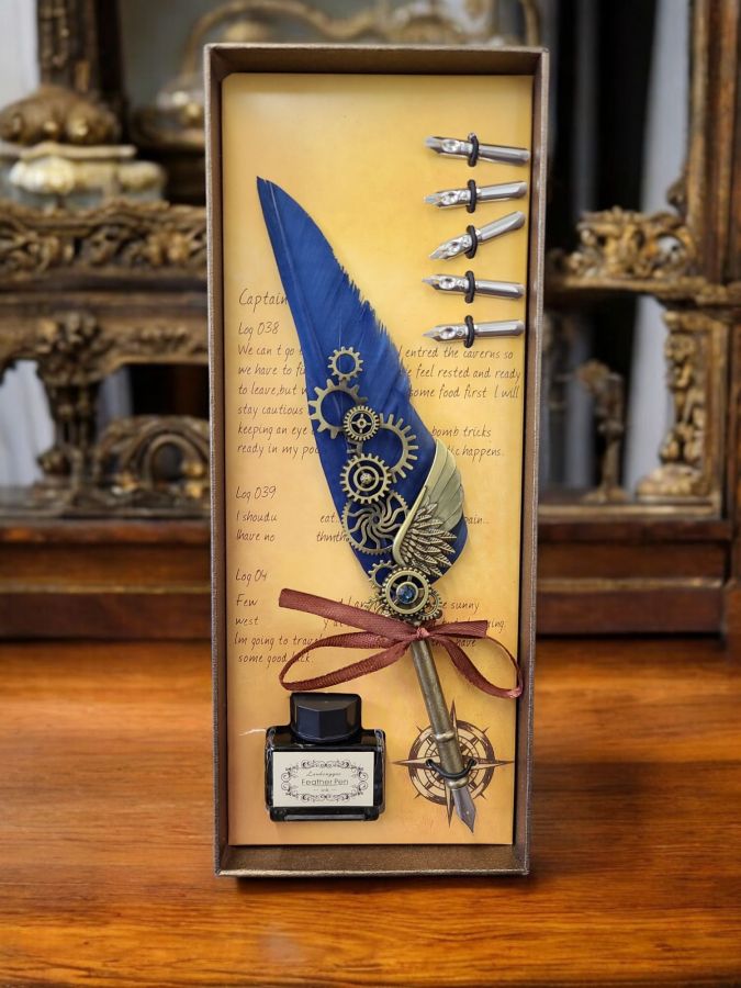 Feather Quill Pen and Ink Set