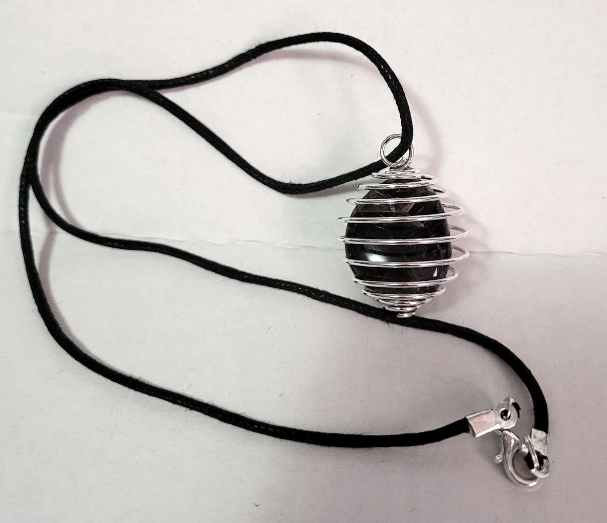 Amethyst Spring Cage Pendant w/Cord