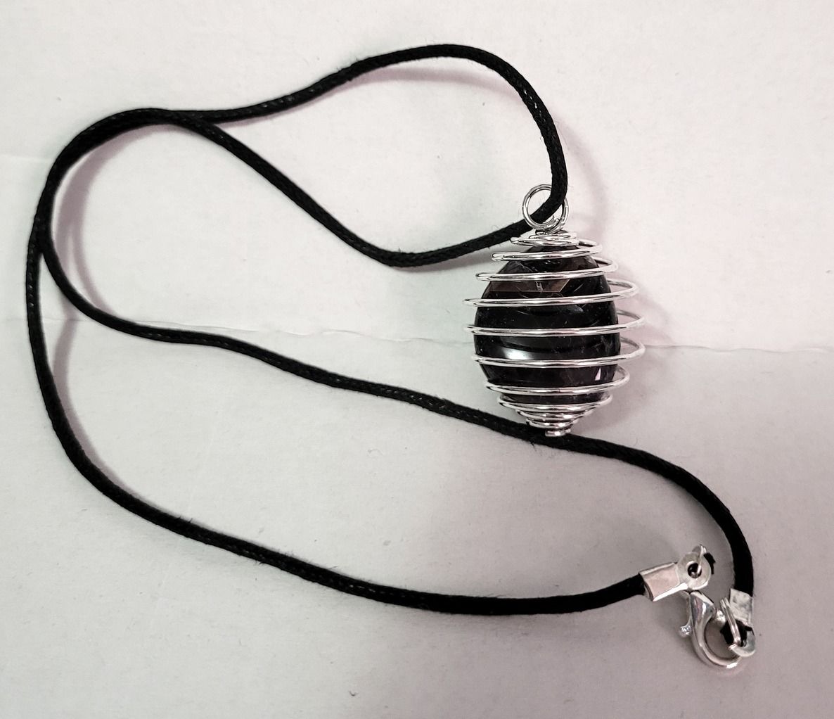 Amethyst Spring Cage Pendant w/Cord