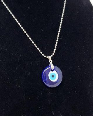 Evil Eye Glass Pendant Necklace with chain
