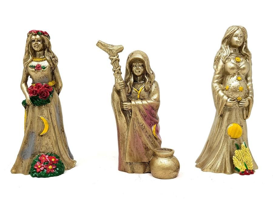 Maiden, Mother, Crone Statue 4" (3 pieces)