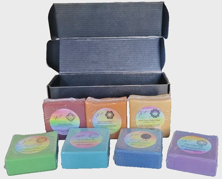 7 Chakra Soap Collection Tallow Gemstone Gift Set