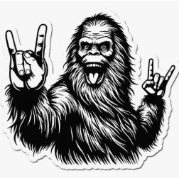 Cryptid Stickers, Design: Sashquach Rocker