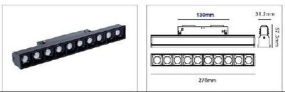 Track Grille Magnético 10w 3000K