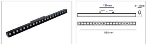 Track Grille Magnético 20w 3000K DIM