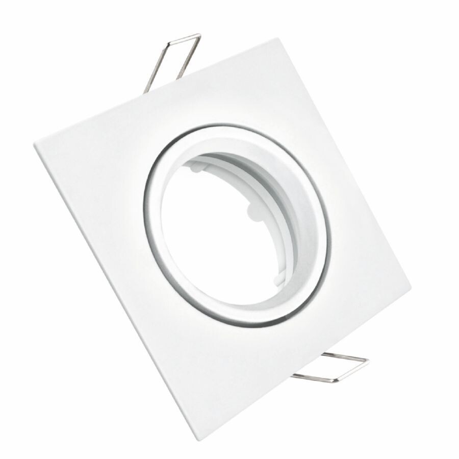 Aro cuadrado blanco de empotrar basculante