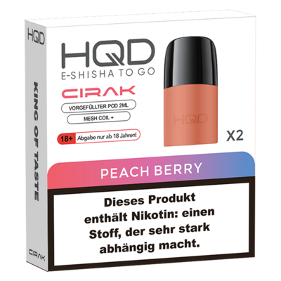 HQD Cirak Pod - Peach Berry - 2 x 2ml HQD Cirak Pod - Peach Berry - 2 x 2ml