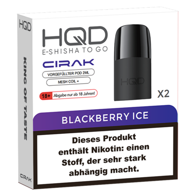 HQD Cirak Pod - Blackberry Ice - 2 x 2ml HQD Cirak Pod - Blackberry Ice - 2 x 2ml
