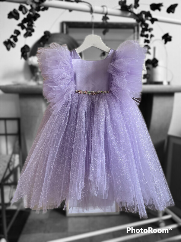 robe Violetta tulle fille broderie perles et strass