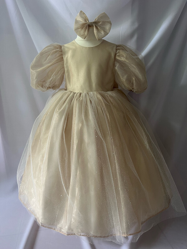 Robe de cérémonie fille longue  Enea Or