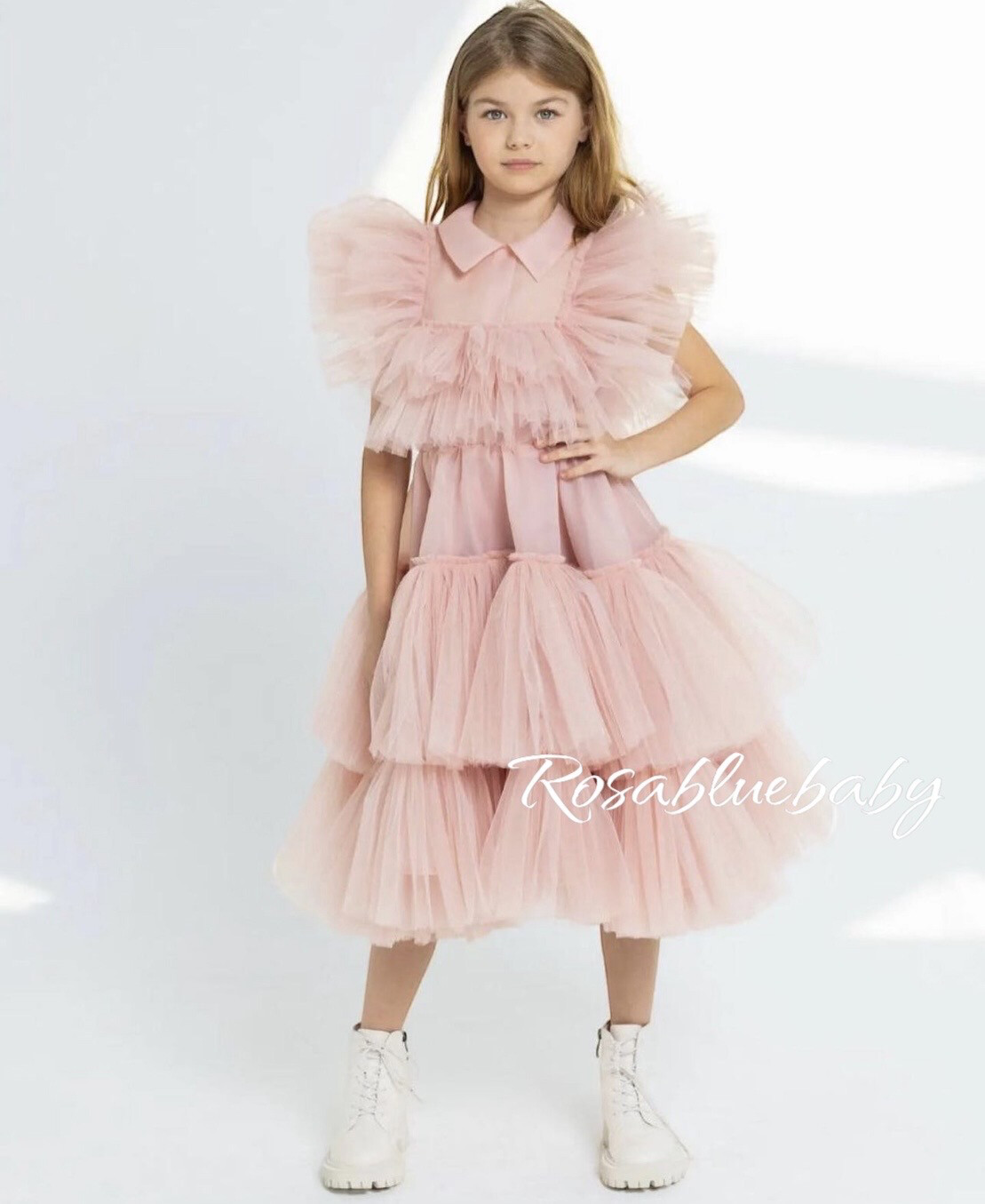 Robe de cérémonie fille Mamma Mia col chemise 