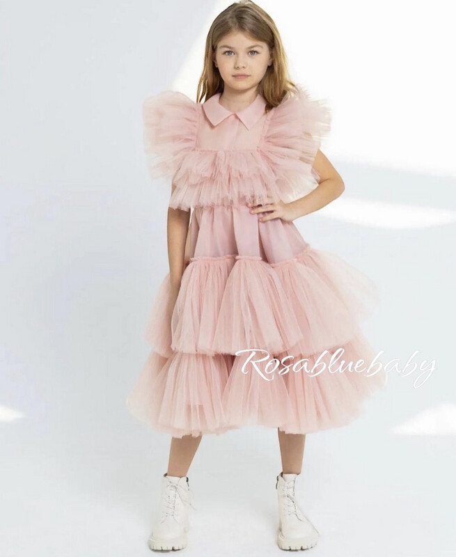 Robe de cérémonie fille Mamma Mia col chemise 