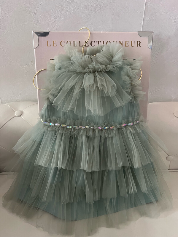 Robe de ceremonie dolce Vita vert sauge spéciale petite fille Robe de ceremonie dolce Vita vert sauge spéciale petite fille