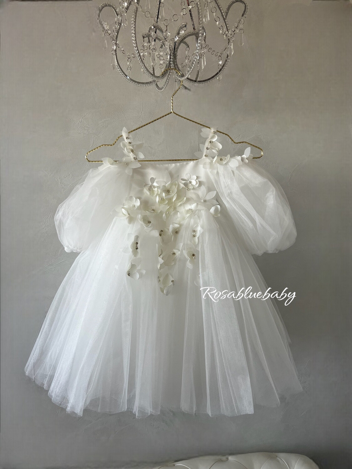 Robe mariage fille -bapteme fille longue  Elodie