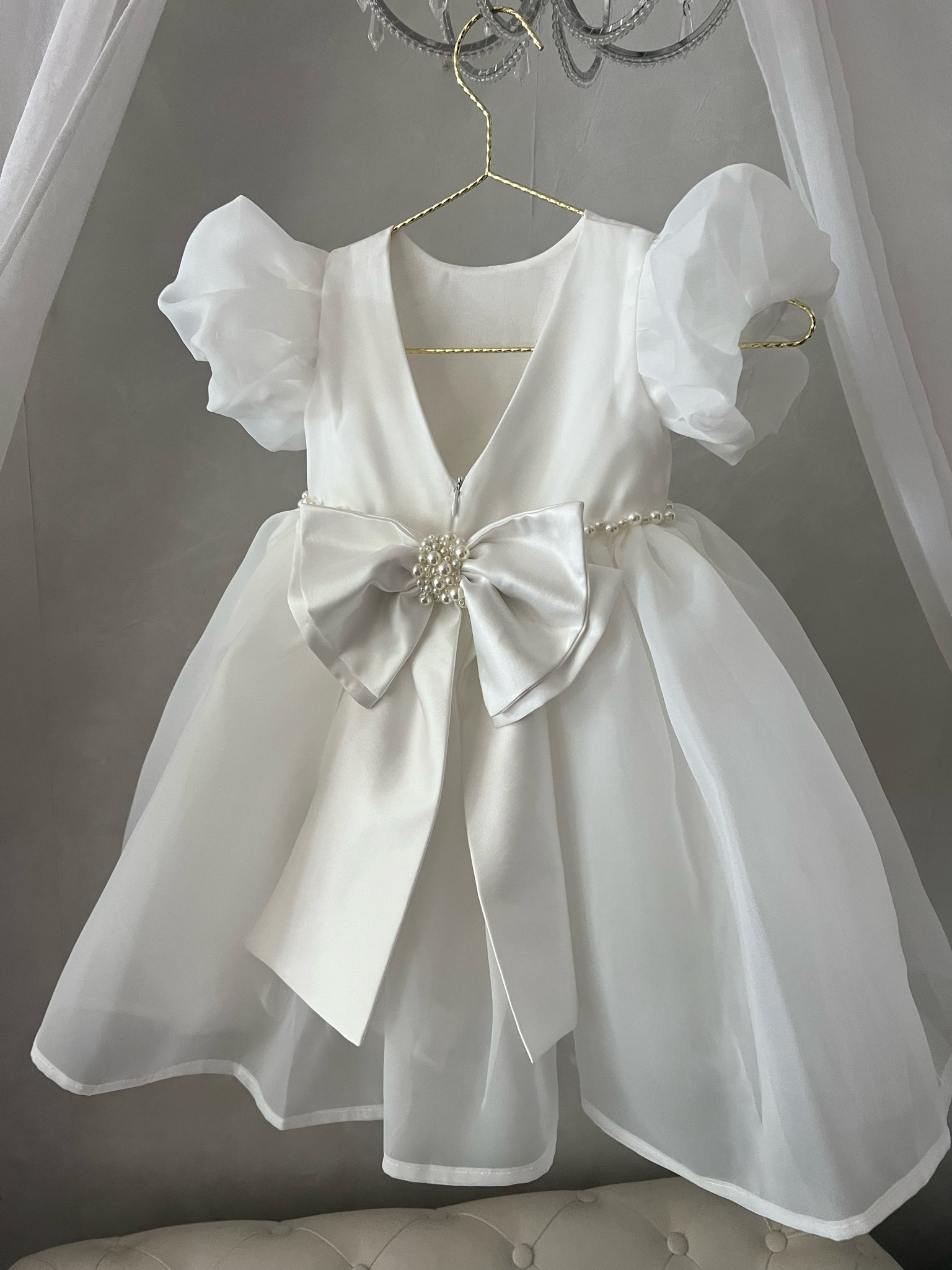 Robe fille mariage Alicia dos en V 