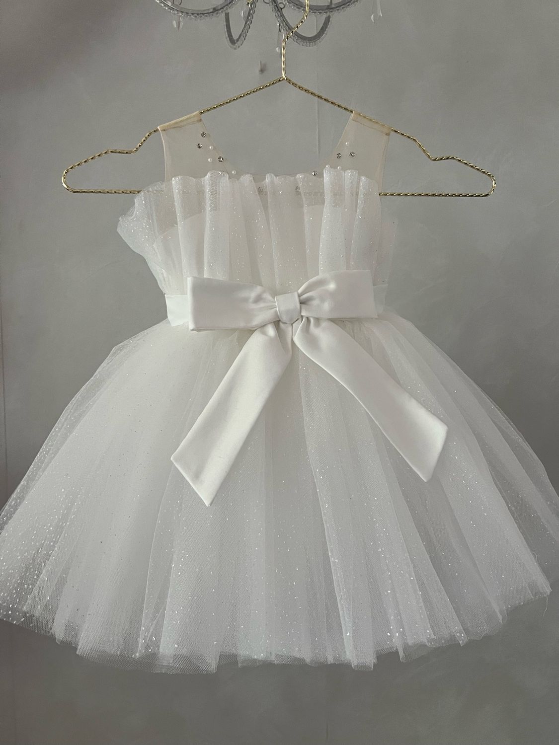 Robe de cérémonie fille Chloé blanche 