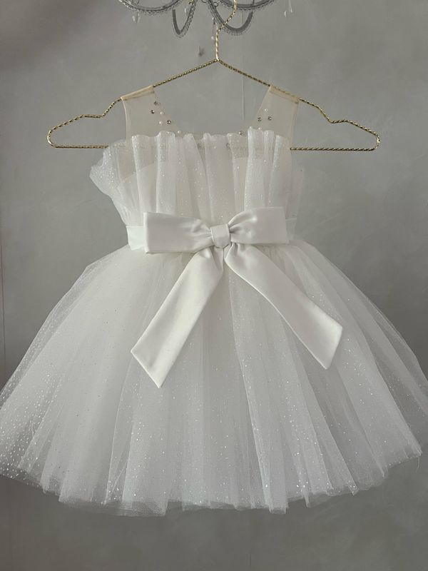 Robe de cérémonie fille Chloé blanche 