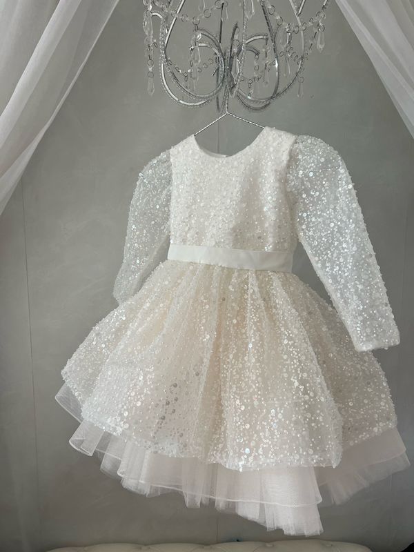 Robe Tutu Fille à Fleurs - Baptême, Mariage, Cérémonie - Tulle Élégant - Taille Bébé à Enfant