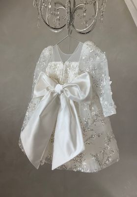 Robe Maryline blanc manches longues