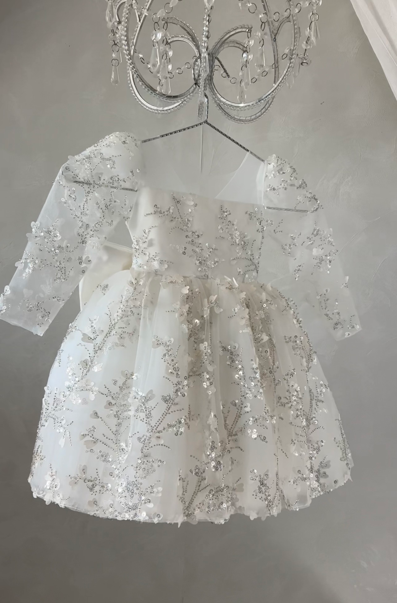 Robe Maryline blanc manches longues