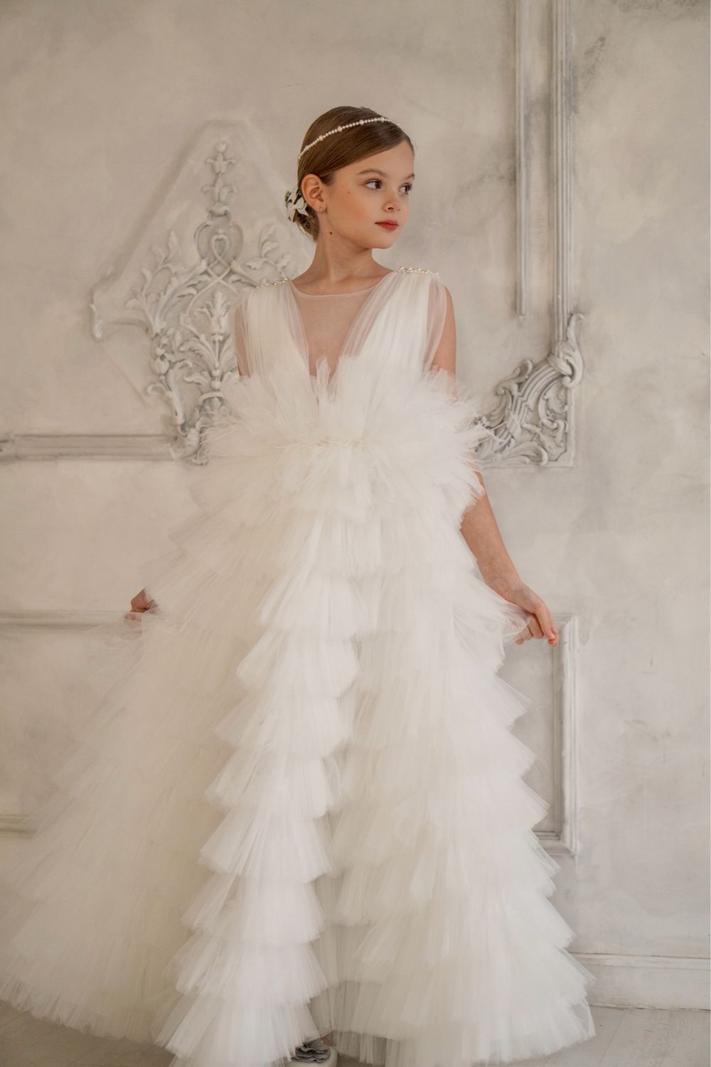 Robe de cérémonie chic blanche Amore 