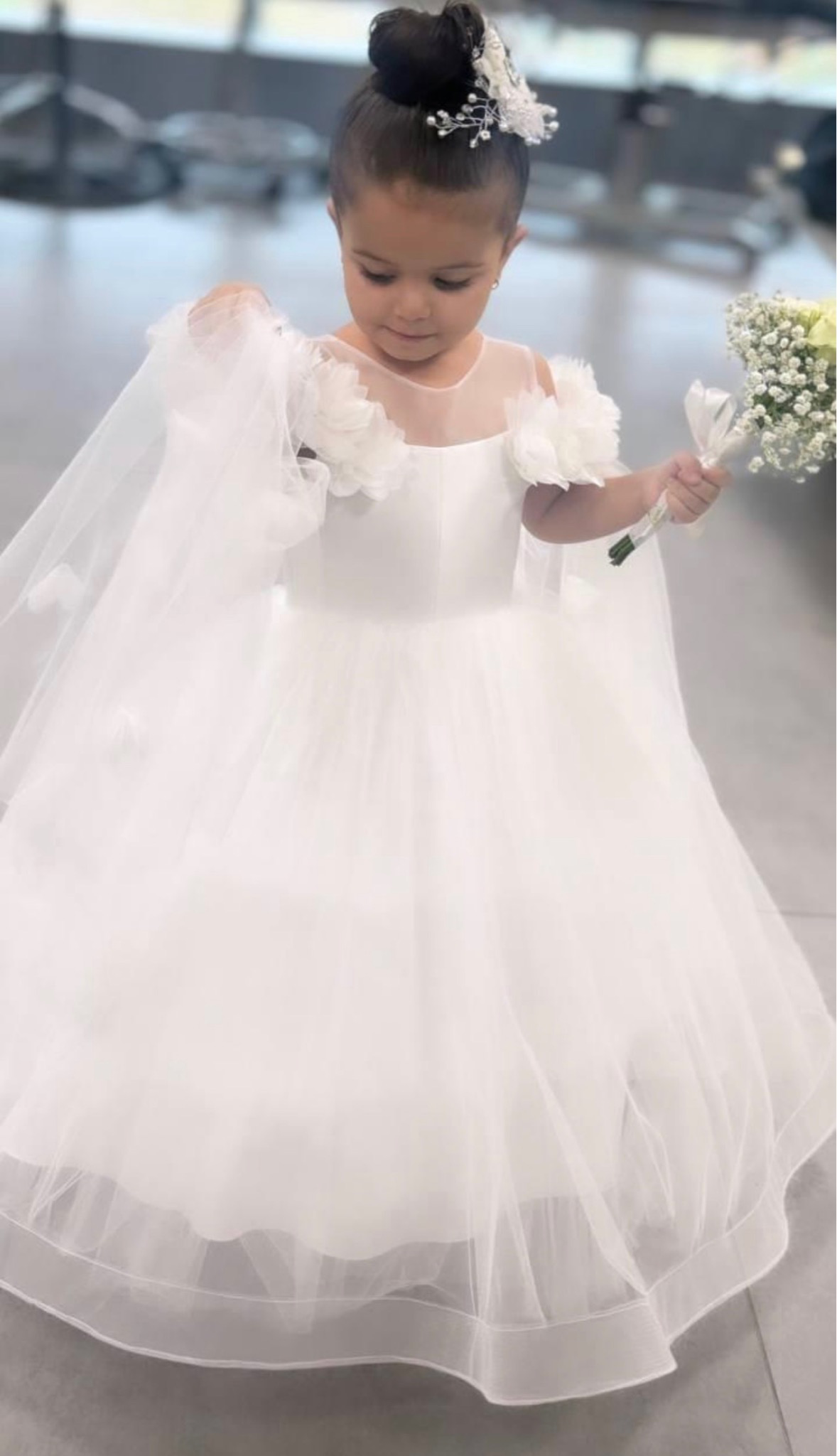 Robe mariage pour fille fleurs longue Nila