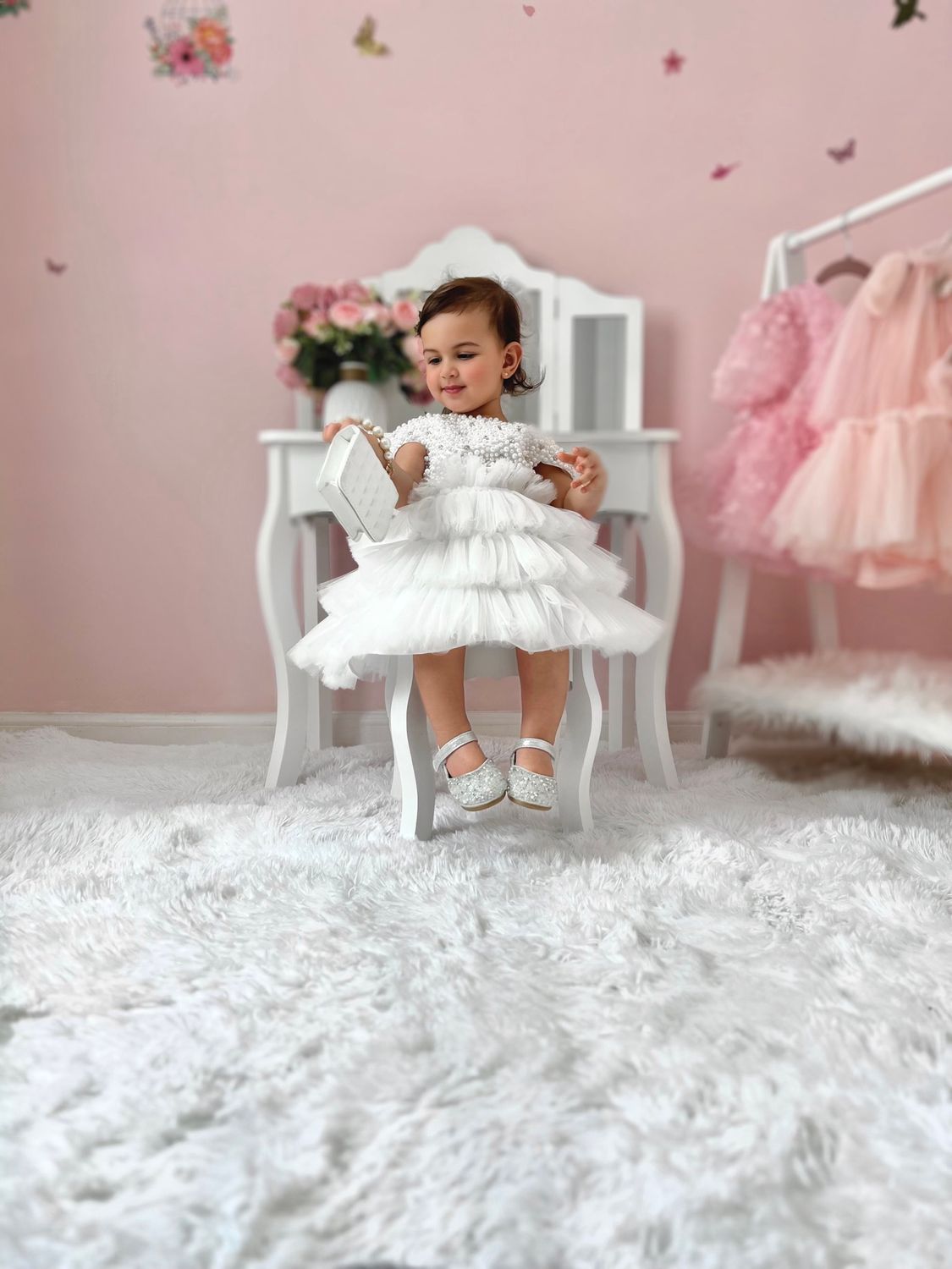 Robe de cérémonie fille Bella blanche 