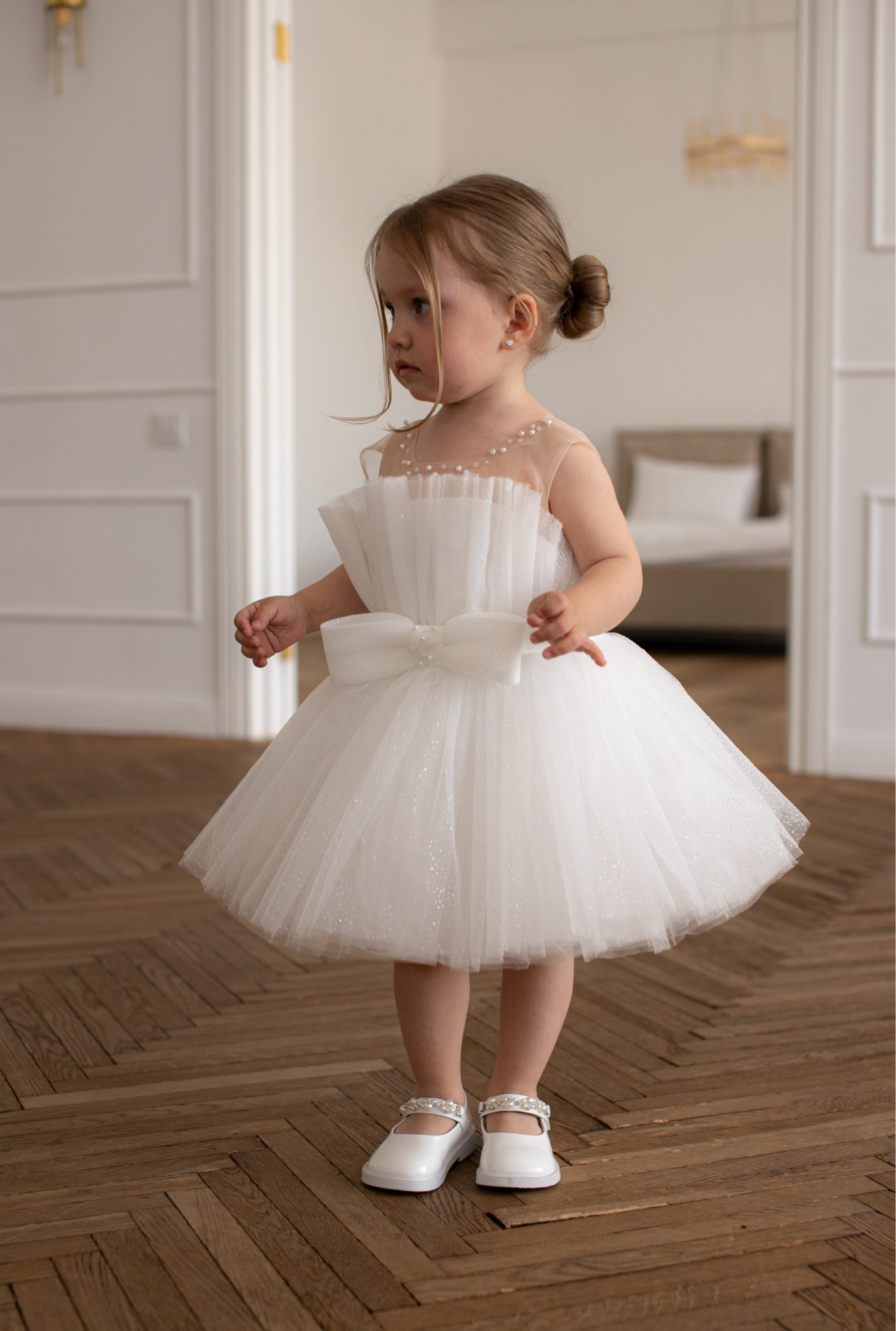 Robe de cérémonie fille  blanche  Emily 