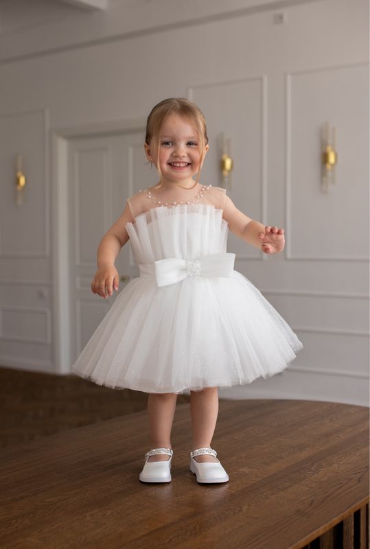 Robe de cérémonie fille  blanche  Emily 