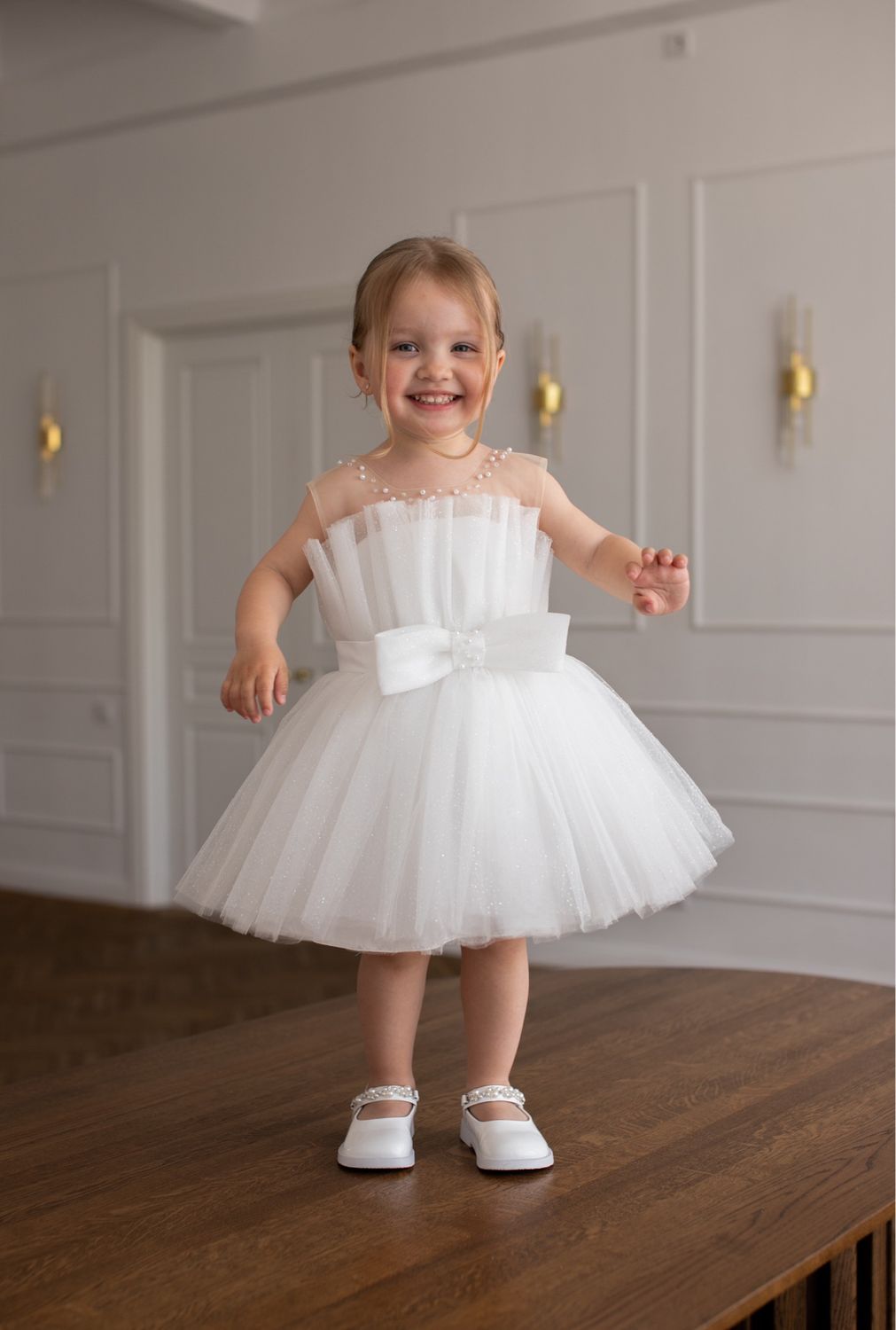 Robe de cérémonie fille  blanche  Emily 