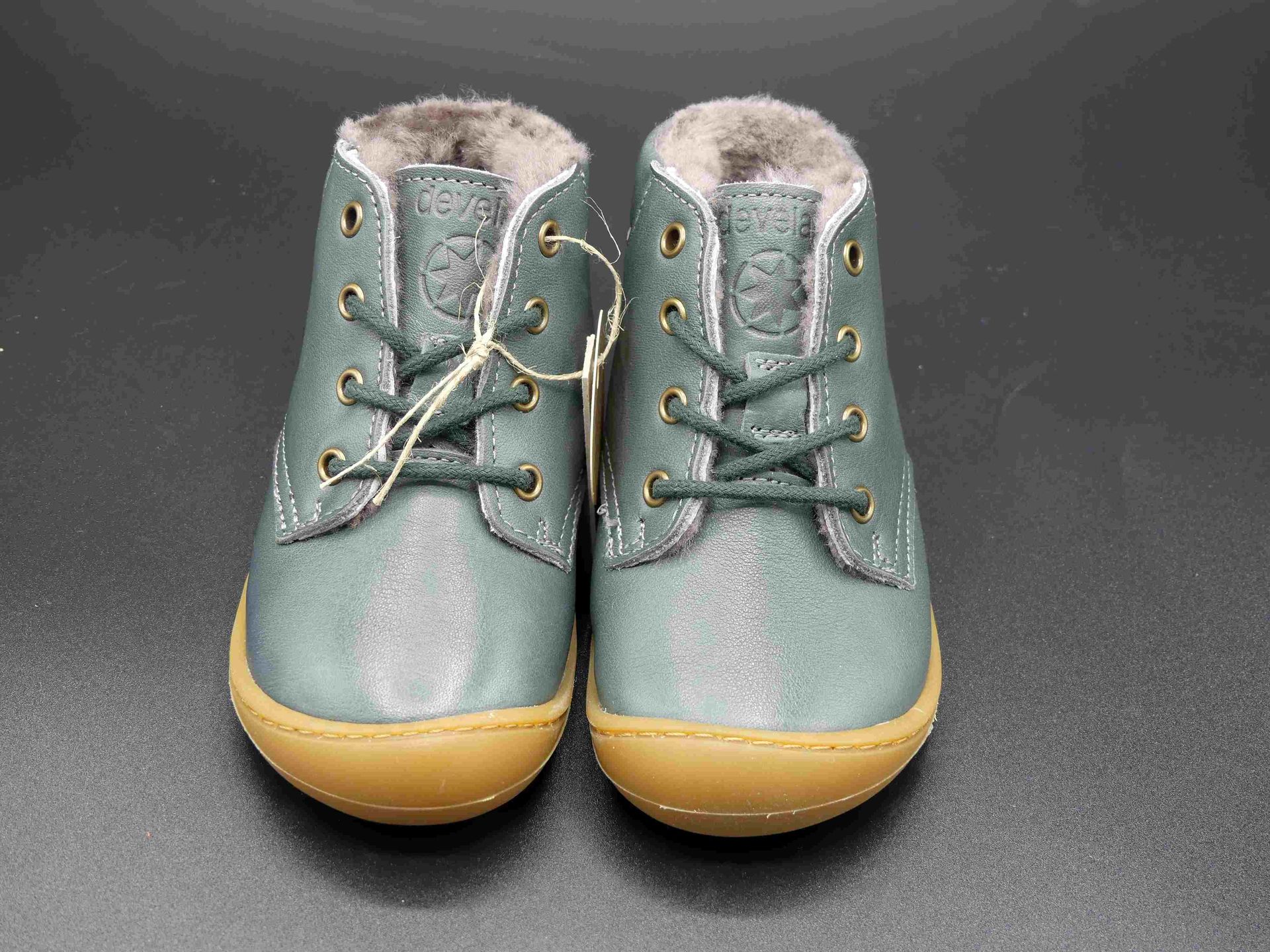 Develab Lauflernschuh Lammwolle – Barfußschuhe für Laufanfänger (forest)