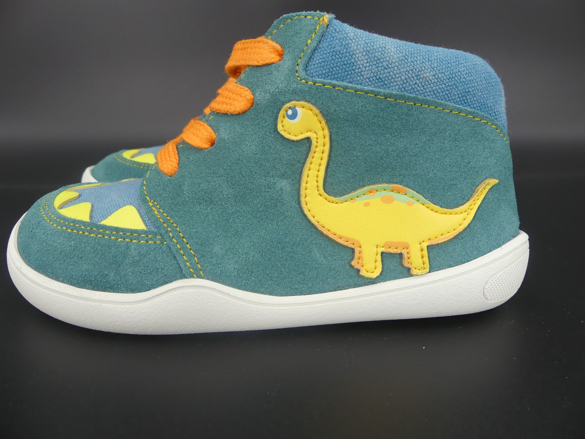 bLifestyle Barfußschuh kodiakbärSTYLE Brachio – Dino-Schuh für Kinder in Petrol mit flexibler Barfu…