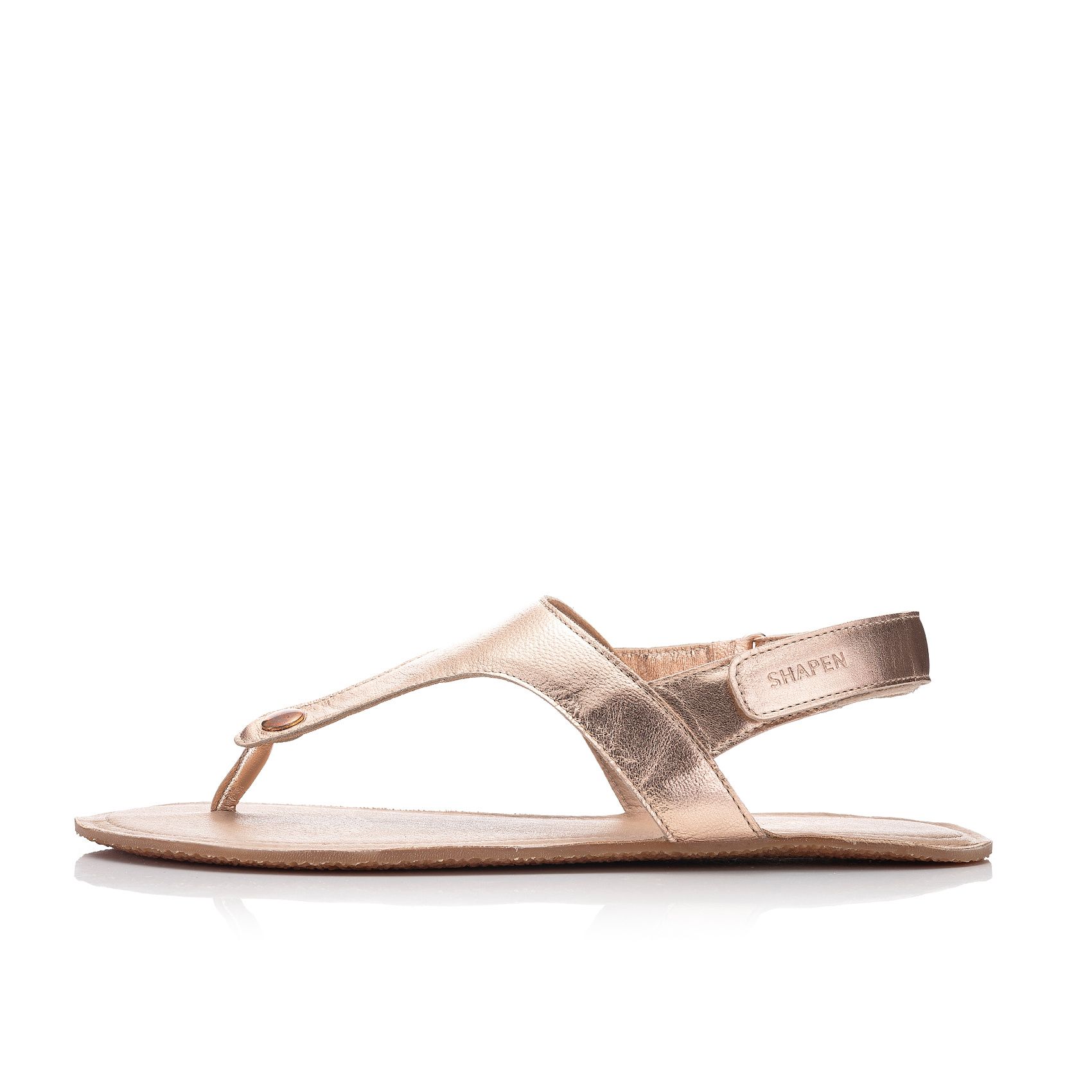 Shapen NOMAD Sandale mit glänzendem Leder in Rose Gold – feminin & sommerlich