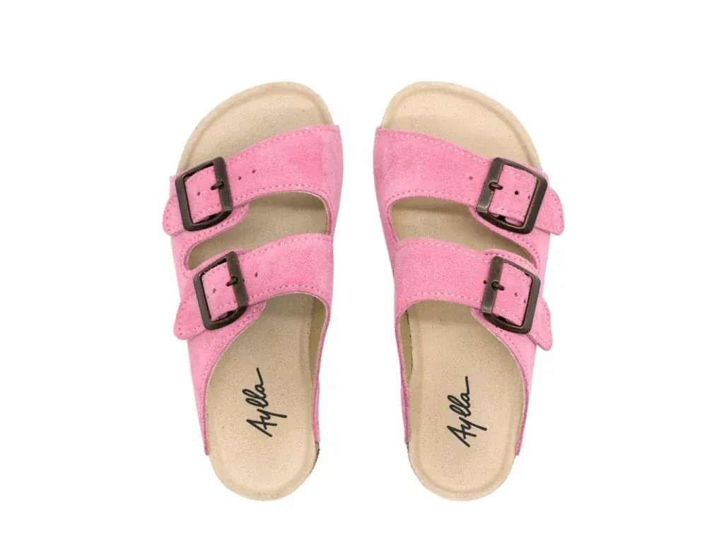 Rosa Barfußpantoffel Aylla Thak Kids in seitlicher Ansicht