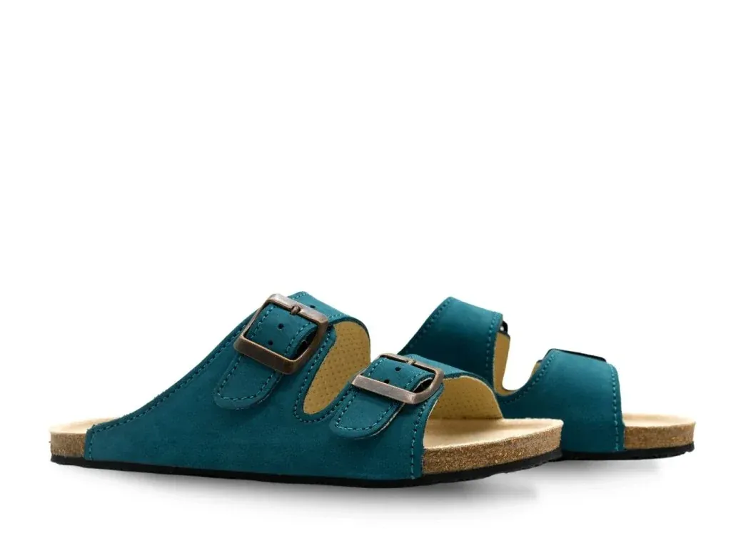 Barfußpantoffel Aylla Thak Kids in Petrol – Seitenansicht