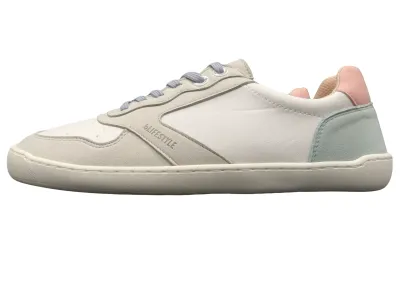 Seitenansicht des weißen bLifestyle windhauchSTYLE Barfußsneakers mit sportlicher Silhouette